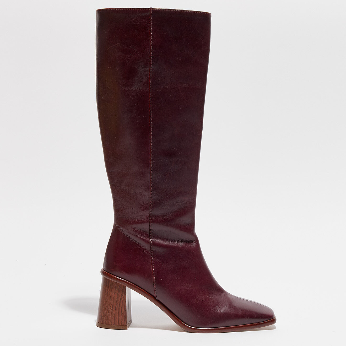 Alohas Bottes en Cuir Mae bordeaux - Talon 8 cm