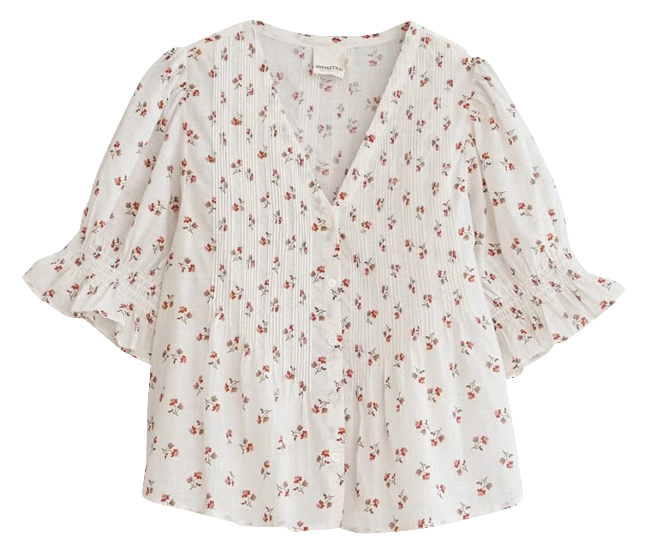 Chemise col V en coton | Blanc