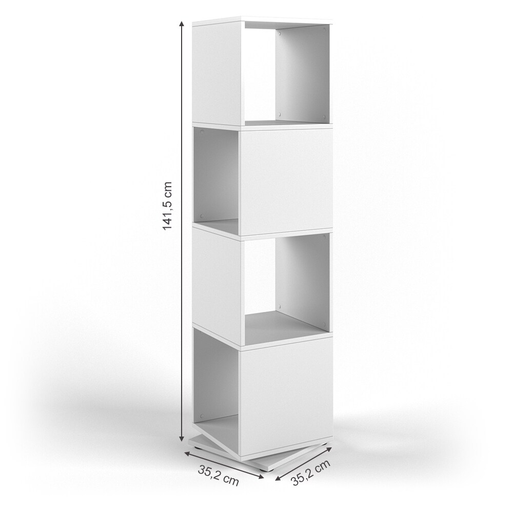 Vicco Drehregal XXL Regal Ordnerregal Büroregal Standregal Akten Schrank Weiß