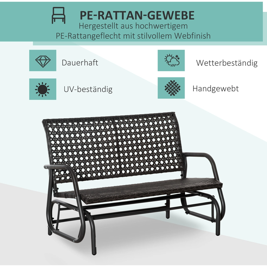 Outsunny Schaukelbank mit 2-in-1-Design dunkelgrau