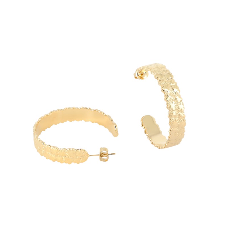 Boucles d'oreilles en acier dorées