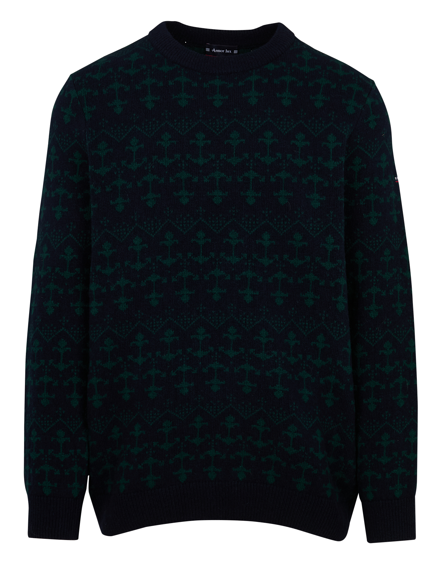 Pull droit col rond en laine mélangée | Multicolore