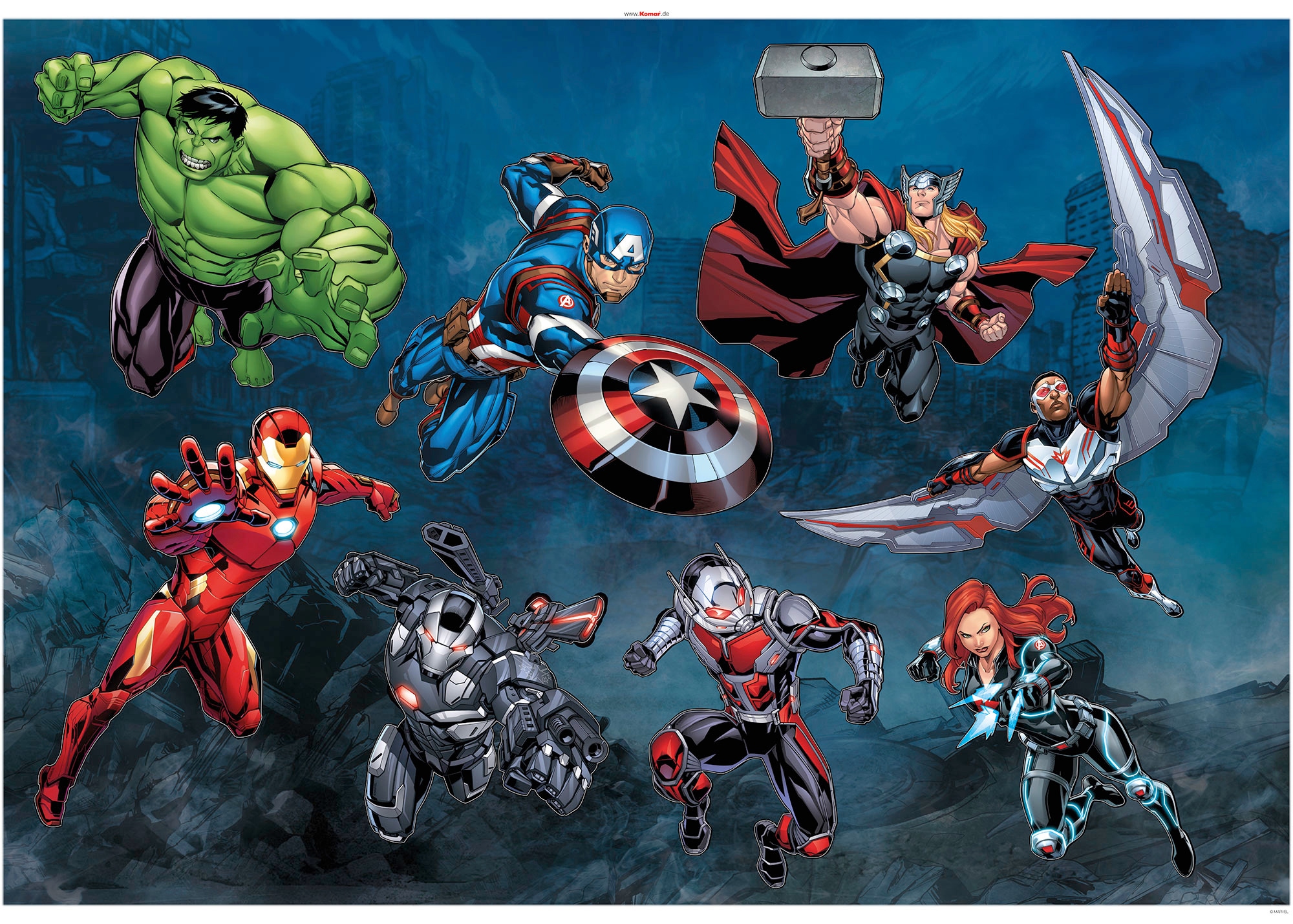 Komar Wandtattoo »Avengers Action - Grösse 100 x 70 cm« selbstklebend, Wandsticker, Kinderzimmer