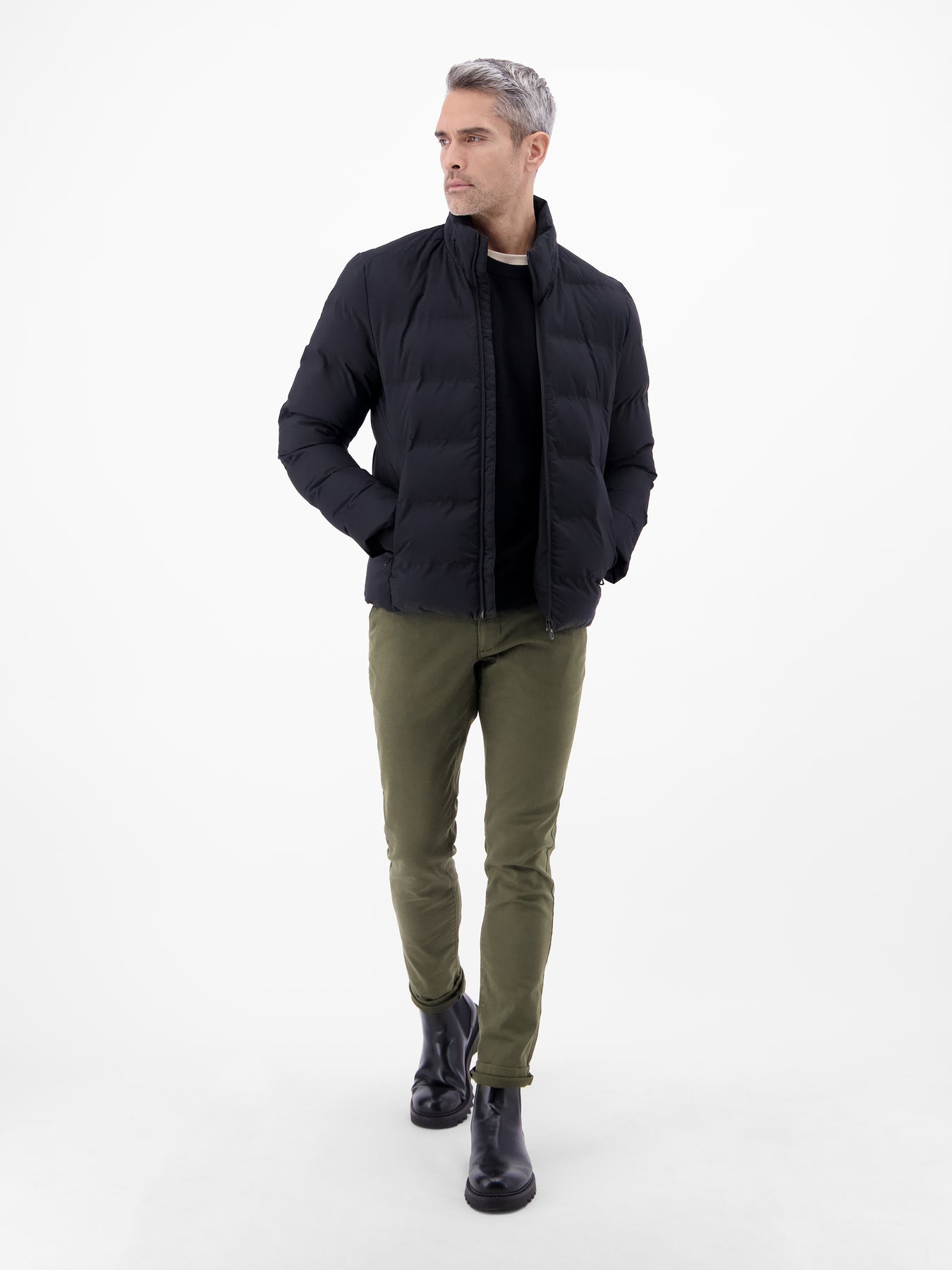 Chino mit Microstruktur, SLIM FIT