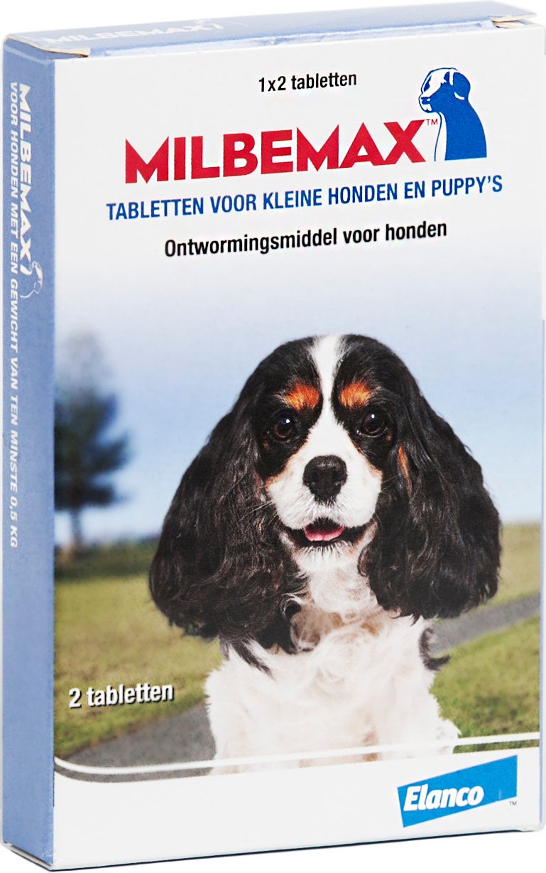 Milbemax ontwormingsmiddel hond klein < 5 kg 2 tabletten