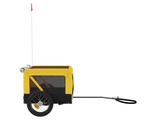 VIDAXL - Remorque de vélo pour chien jaune et noir tissu oxford et fe...