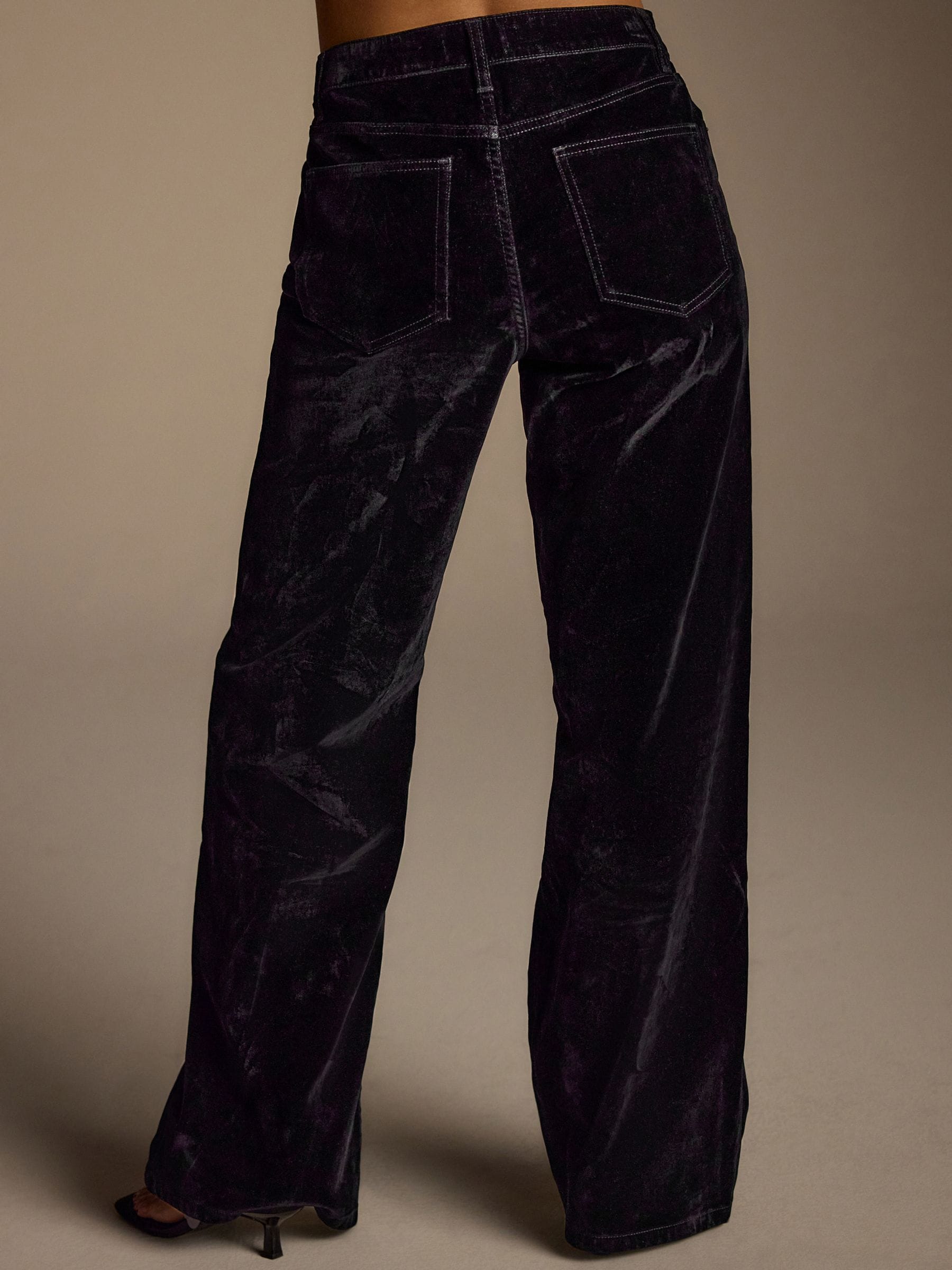 Zwart - Flocked N. Premium jeans met wijde pijpen