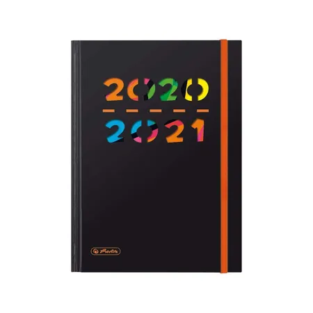 Herlitz Schülerkalender Pure A5 20/21 Wochenkalendarium, schwarz m. Motivstanzung