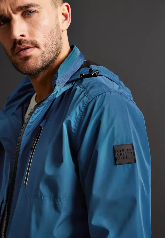 Windbreaker in Unifarbe - pacific blue