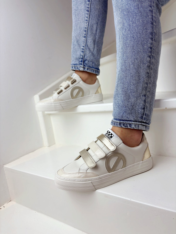 No Name - Sneakers STRIKE STRAPS Dove/ Light Gold