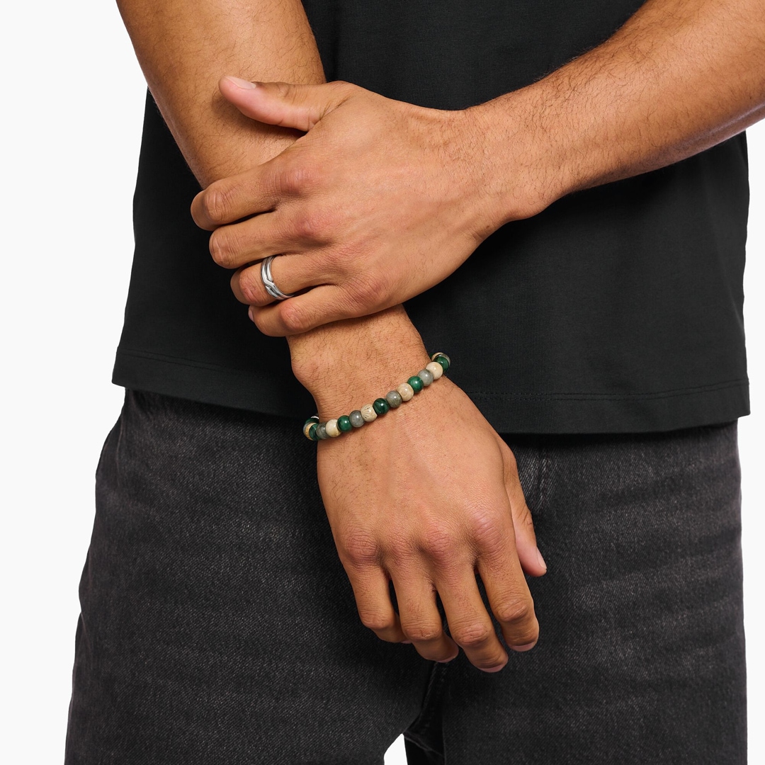 Thomas Sabo Rebel Basics Armband Jasper Jade und Labradorit 9 mm