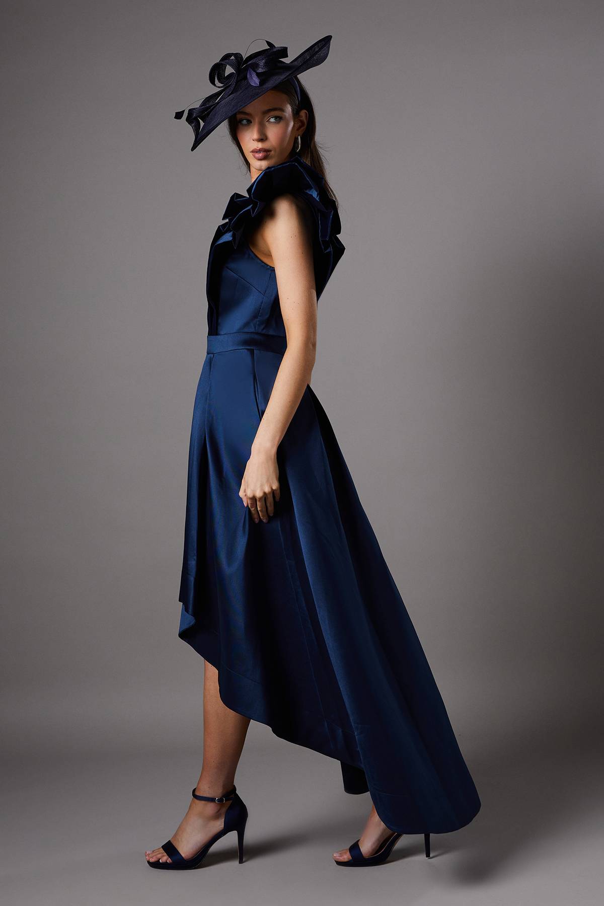 Coast Robe Midi À Col En V Et Manches À Volants