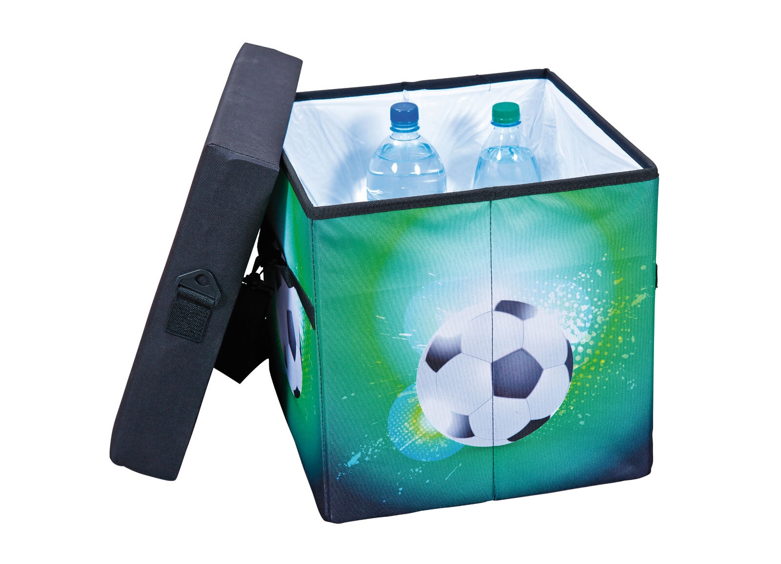 Faltkiste Fanbox I schwarz/grün/weiß 37x36x37 cm