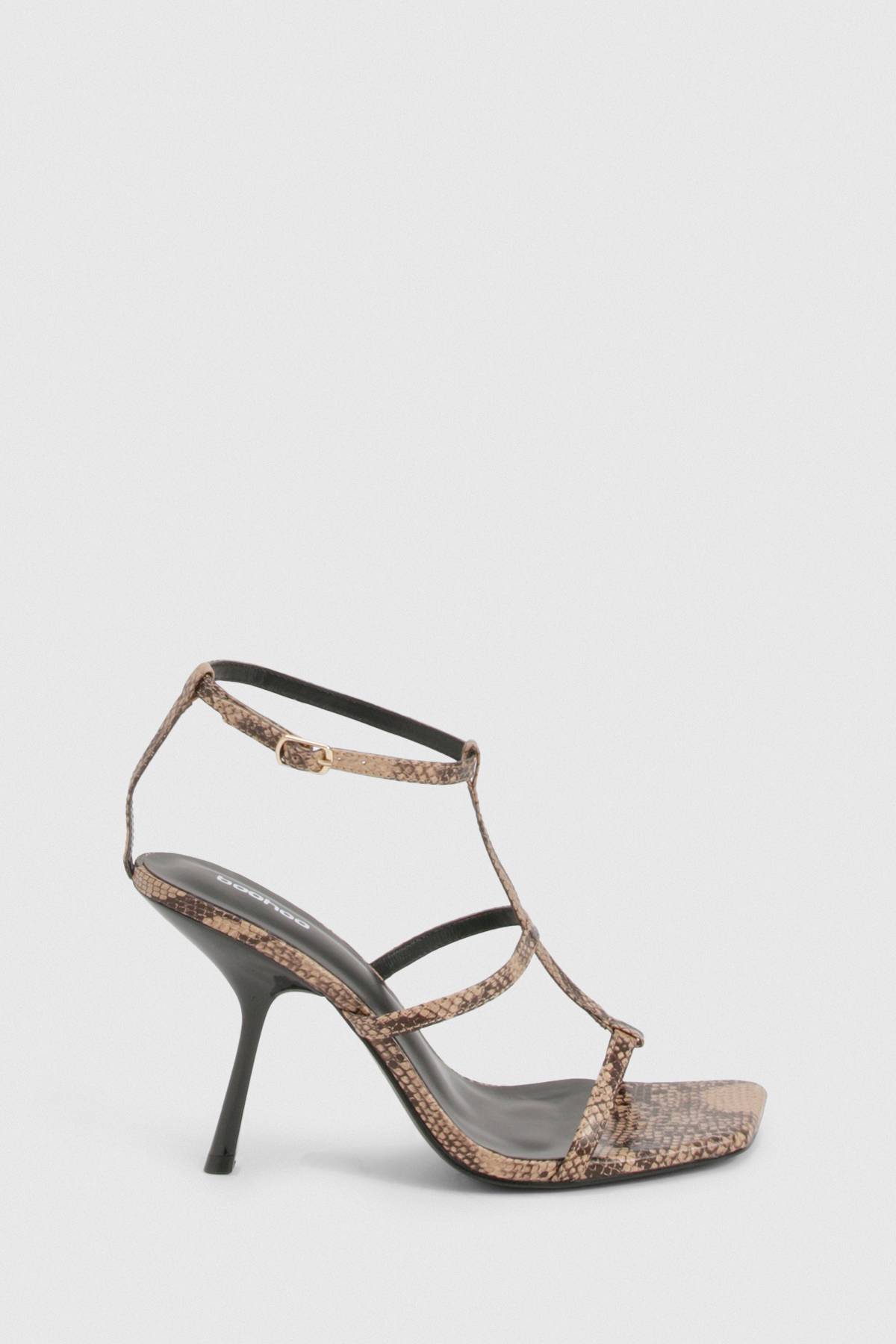 boohoo Escarpins Stiletto à Triple Bride Imprimé Synthétique