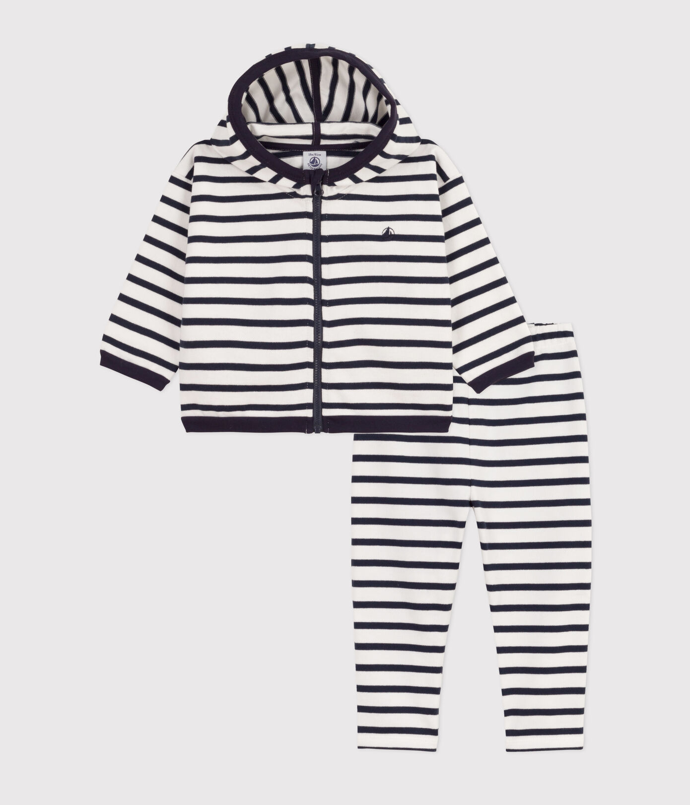 Ensemble rayé marinière en jersey épais bébé