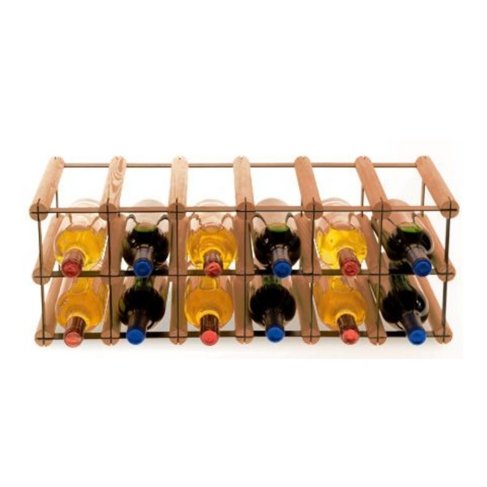 PROREGAL Modulair Wijnrek Vinotega Mod Metaal HxBxD 22,5 x 62,5 x 24,5 cm 6 x 2 Flessen Massief grenenhout Bruin Geolied