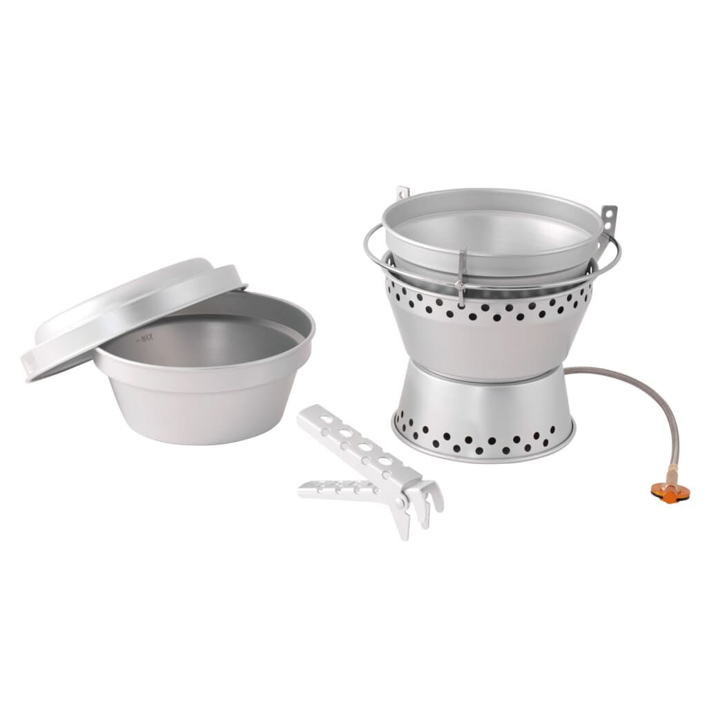 Easy Camp Storm kampeerfornuis met accessoires, zilver