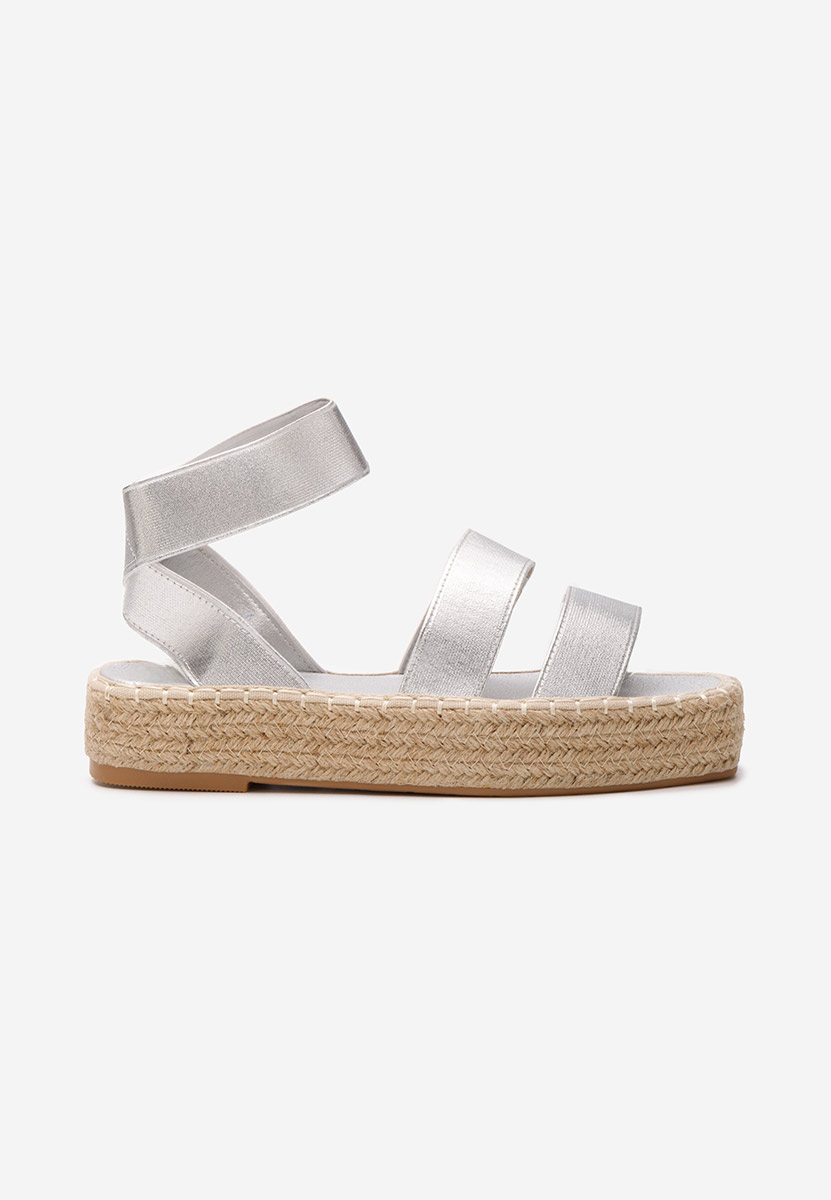 Sandales espadrilles argent Clarena