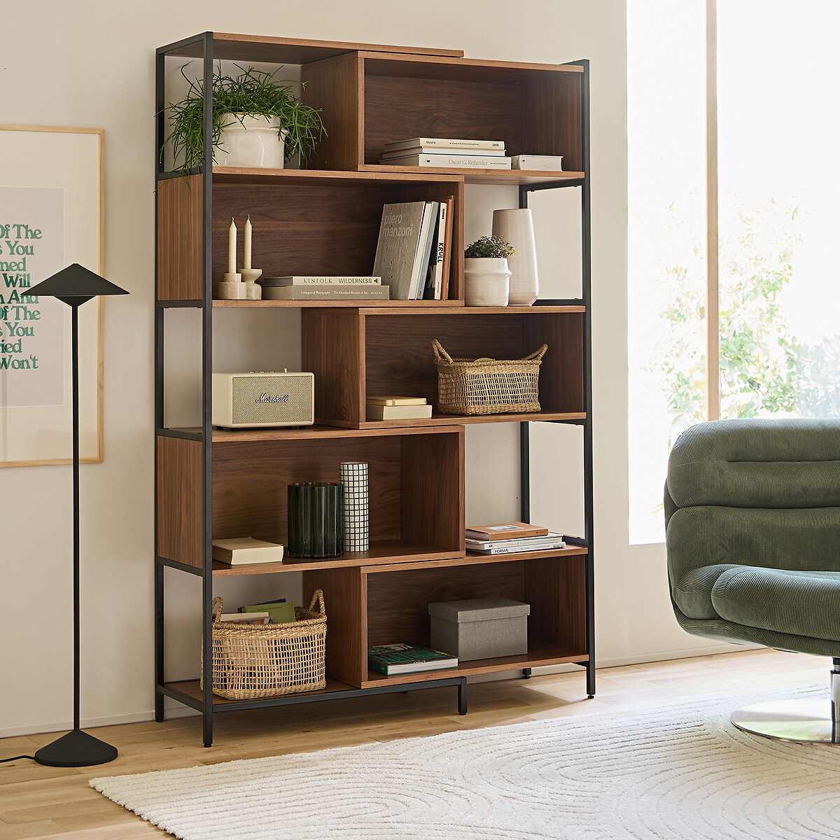 LA REDOUTE INTERIEURS<br>Estante modular e extensível de nogueira Volga