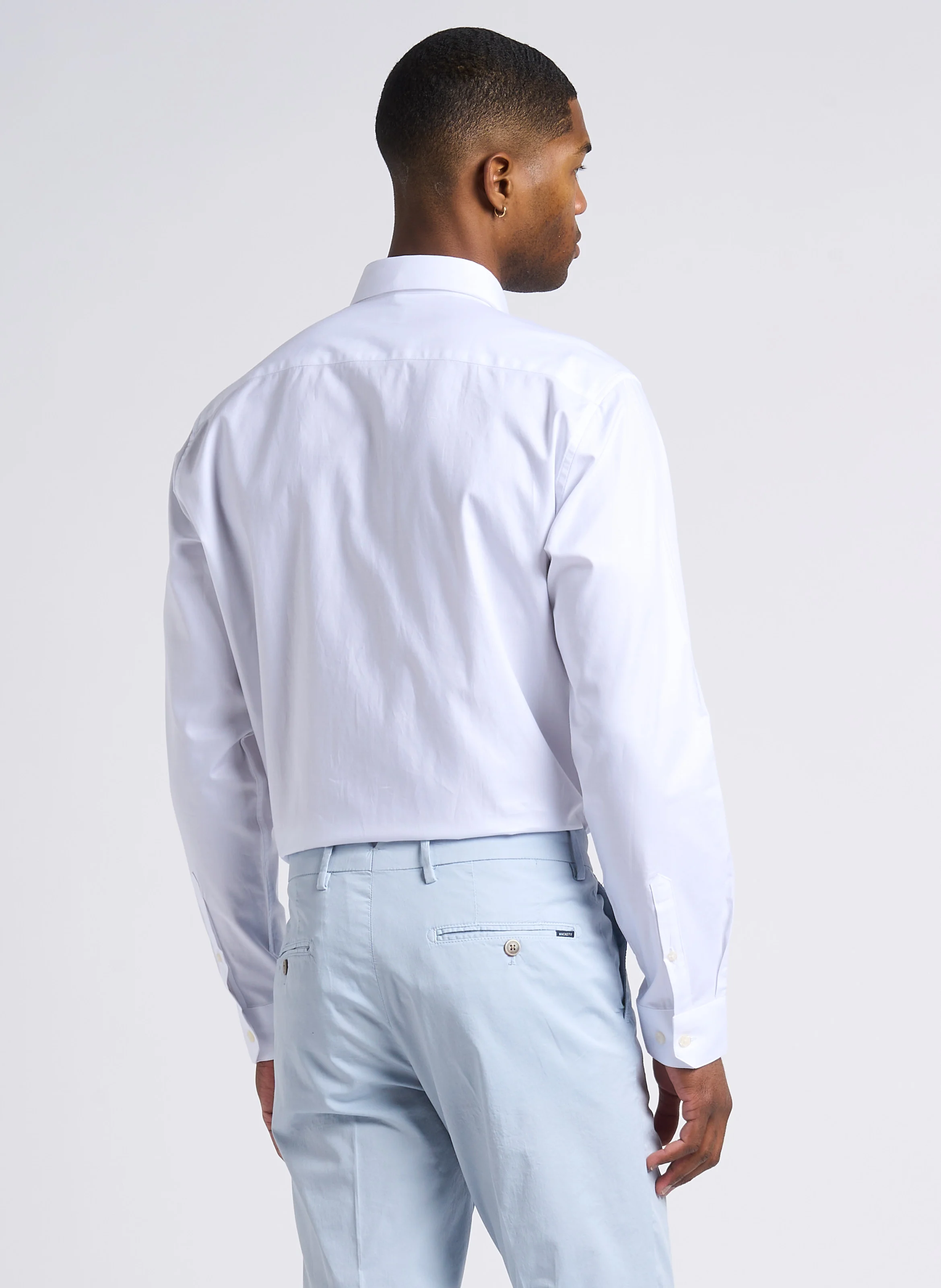 LAAVE - Chemise droite col classique en coton | Blanc