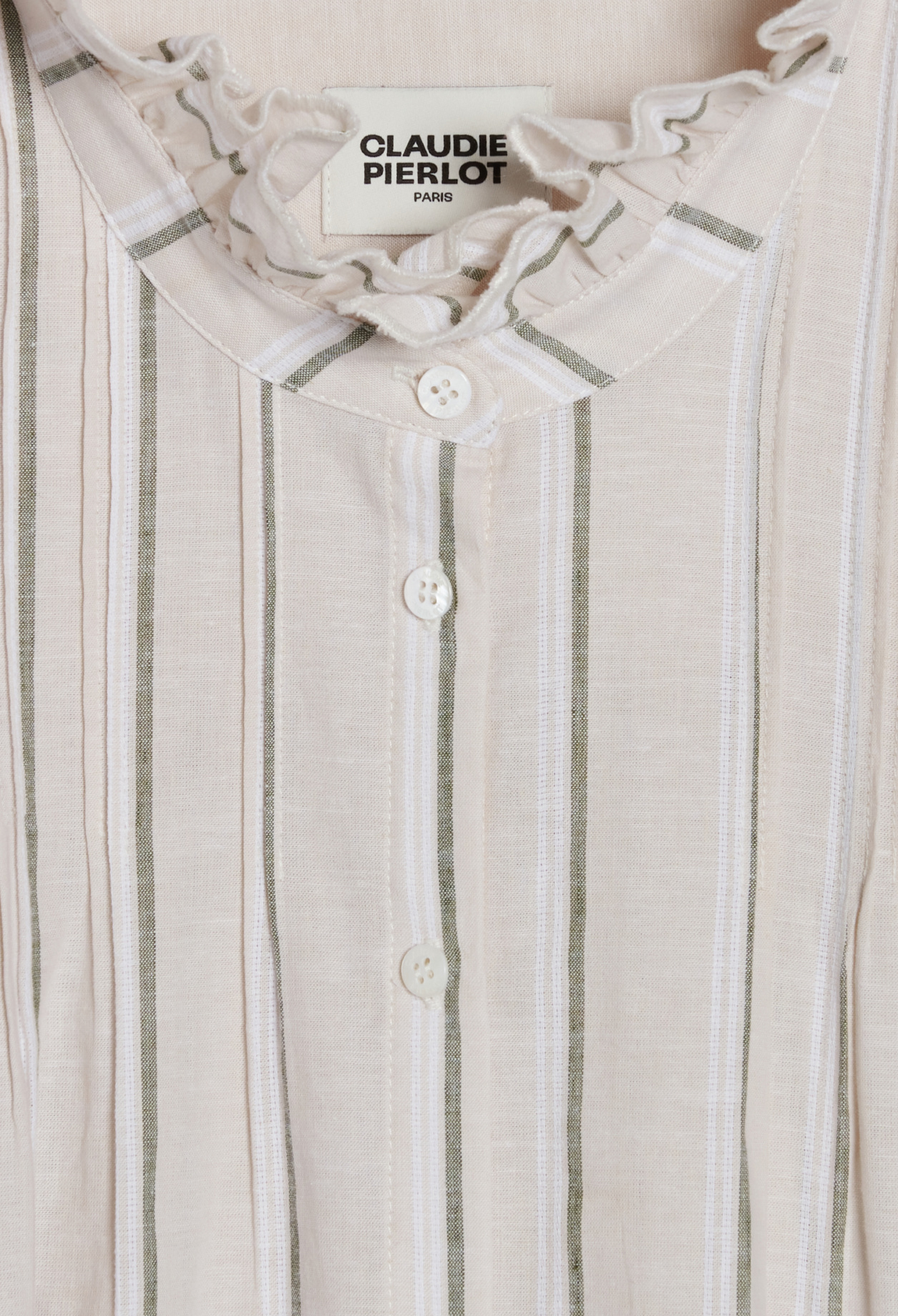 Chemise rayee &agrave; volants