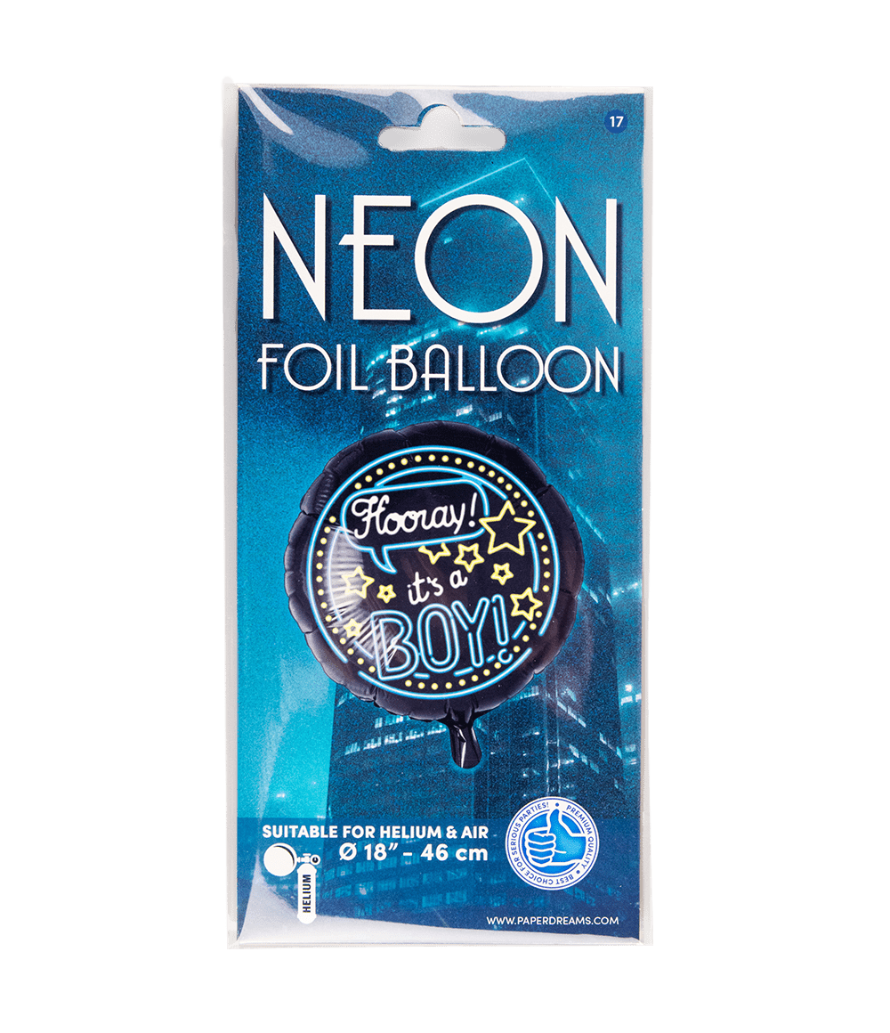 Geboorte Helium Ballon It's a Boy Neon 46cm leeg