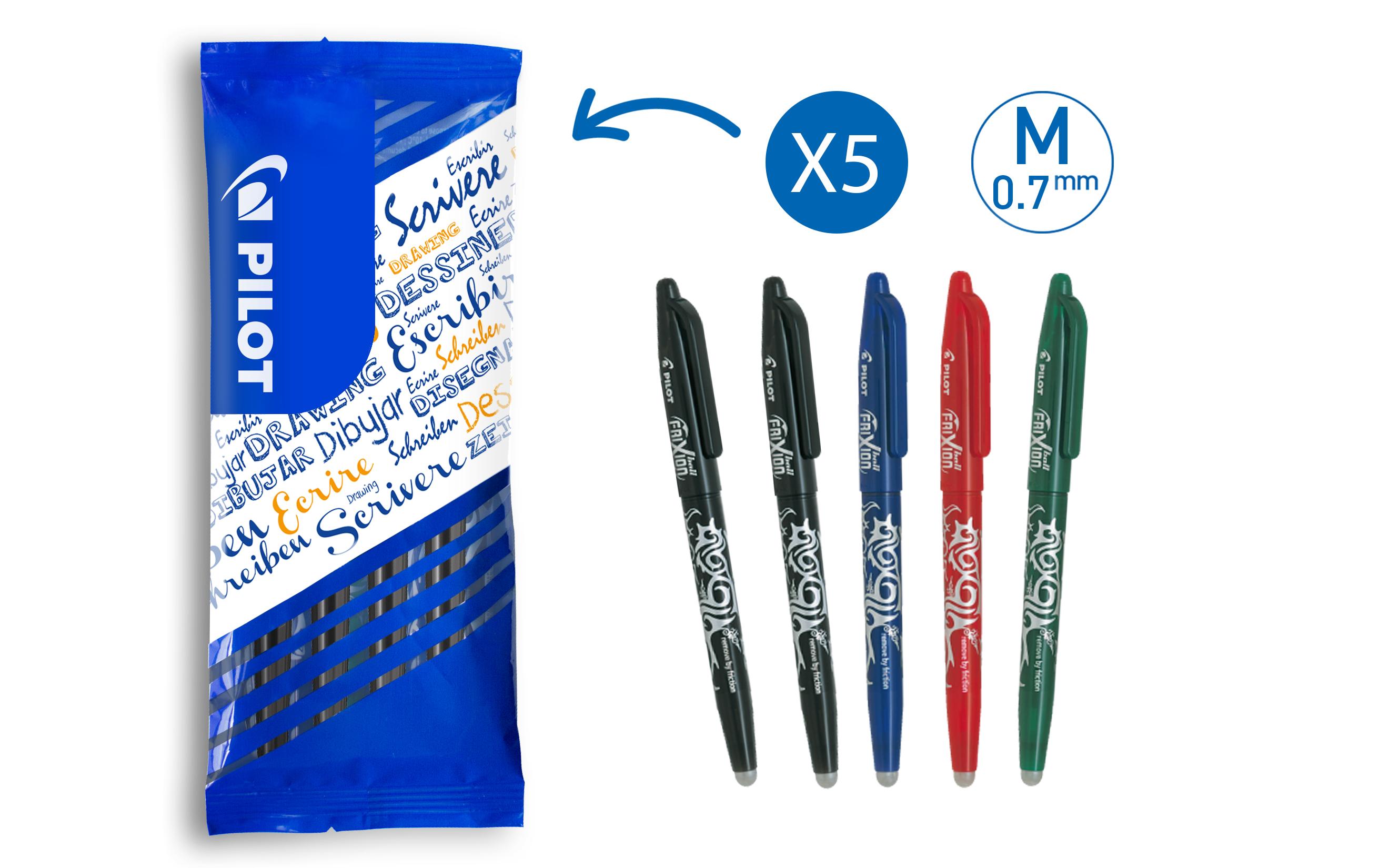 Rollerball FlowPack FriXion ball 0.7 mm, 5 StückOhne Rückstand löschbarer Tintenroller