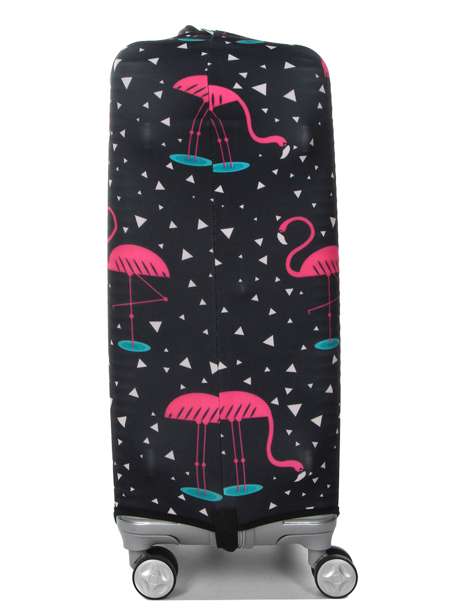 Housse de valise Periea Black with Pink Flamingos M