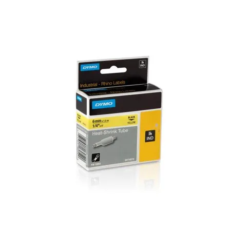Dymo Heißschrumpfschlauch Industrieband, Kunststoff, 1,5 m x 6 mm, Schwarz/Gelb