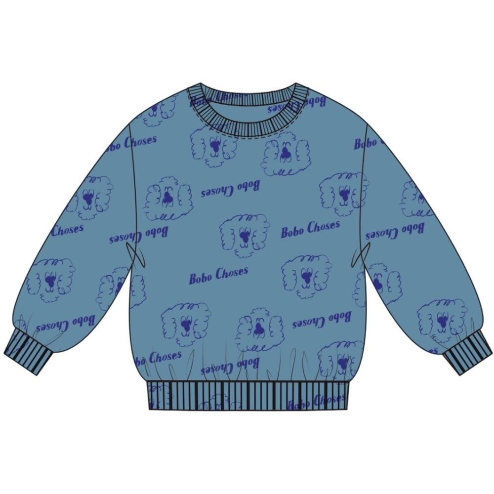 Køb Bobo Choses Prussian Blue Pickles The Dog All Over Sweatshirt