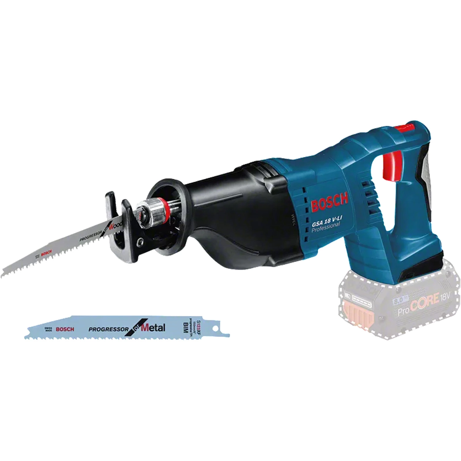 Bosch GSA 18 V-LI SOLO 18V Li-Ion accu reciprozaag body - snelwissel - variabel
