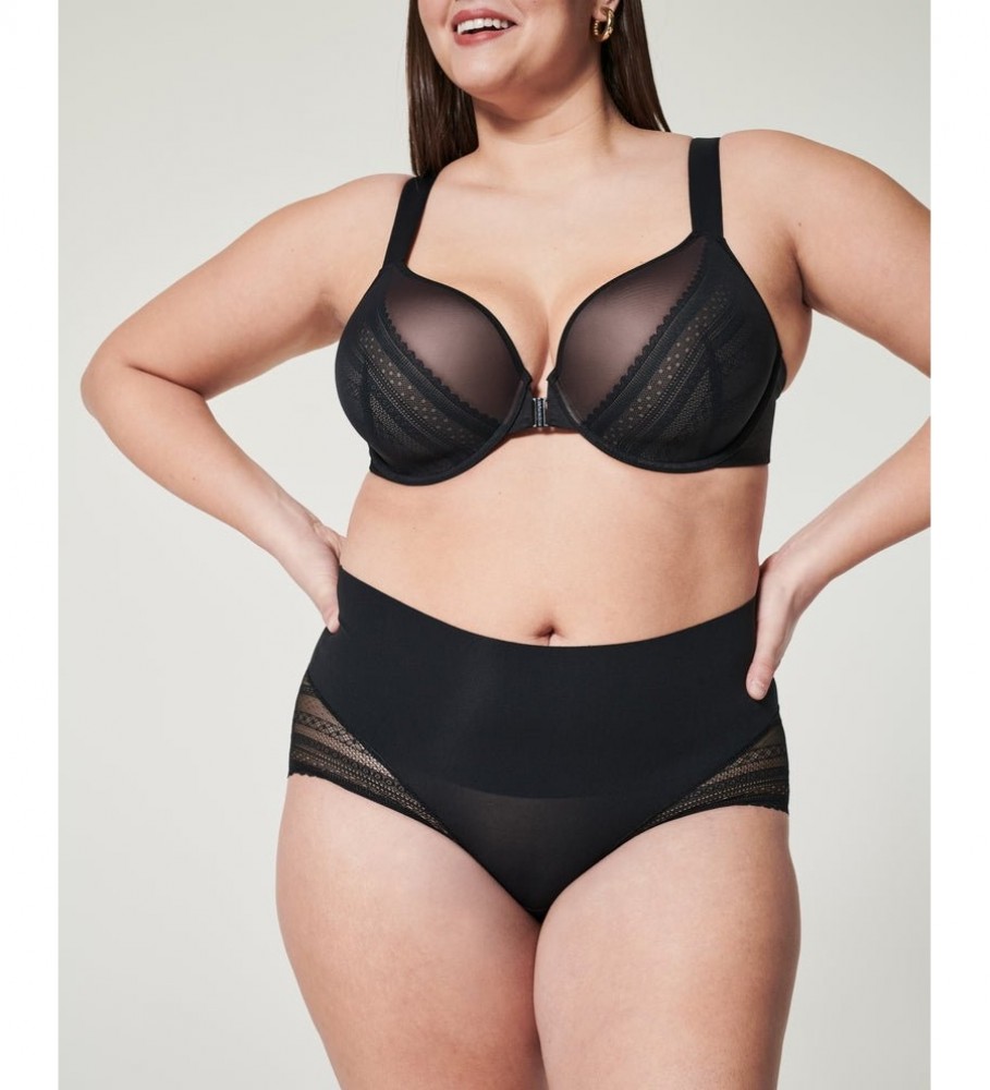 Calcinha de cintura alta SPANX com renda preta