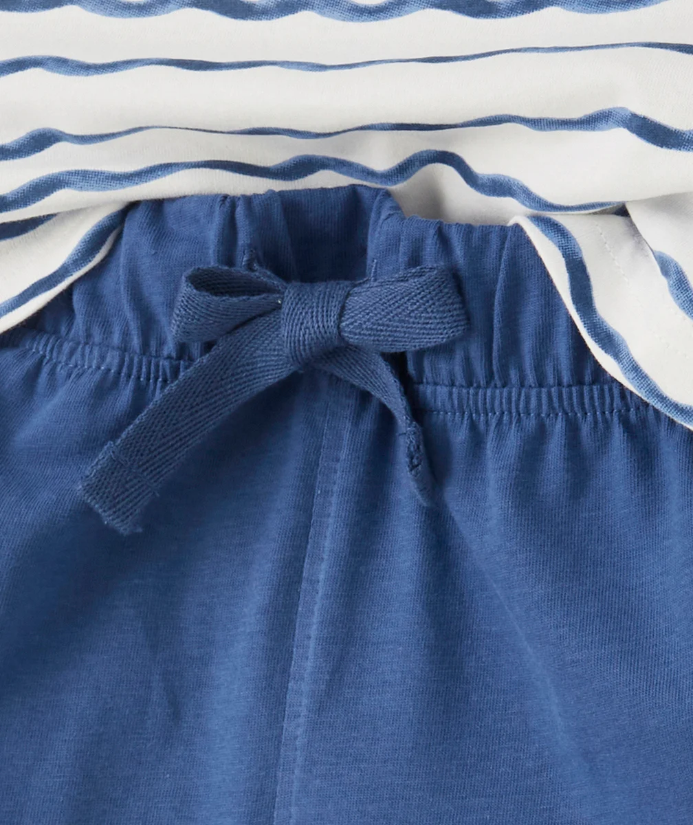 PYJAMA GARÇON EN FIBRES RECYCLÉES BLEU IMPRIMÉ VAGUES