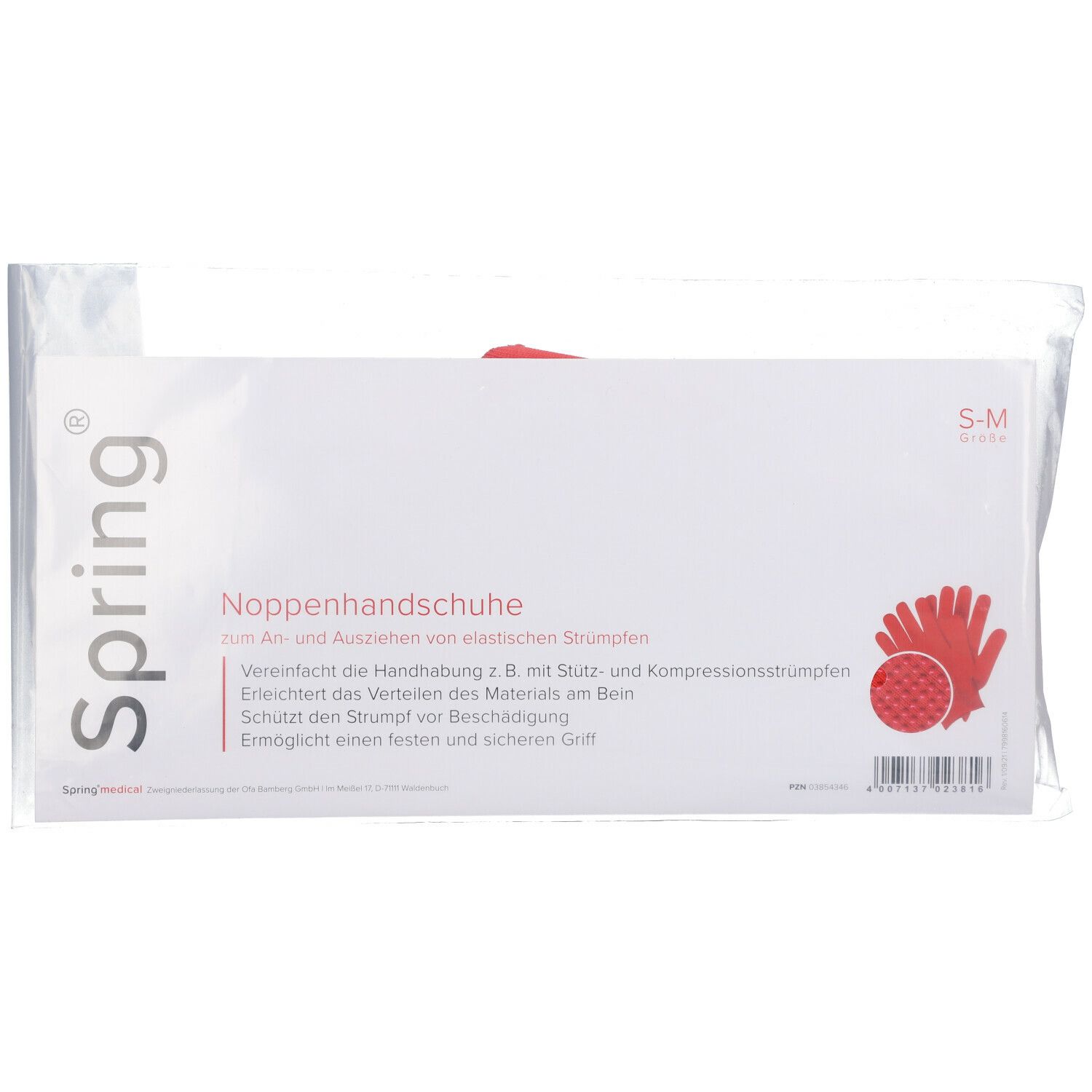 SPRING® Noppenhandschuhe für Kompressionsstrümpfe Damen