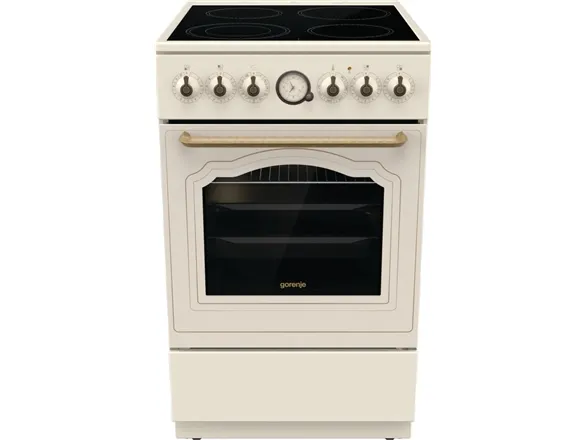 Gorenje Classico GECS5B70CLI - Komfur - med dampfunktion - fritstående - bredde: 50 cm - dybde: 59.4 cm - højde: 85 cm - med selv-rengøring - elfenben