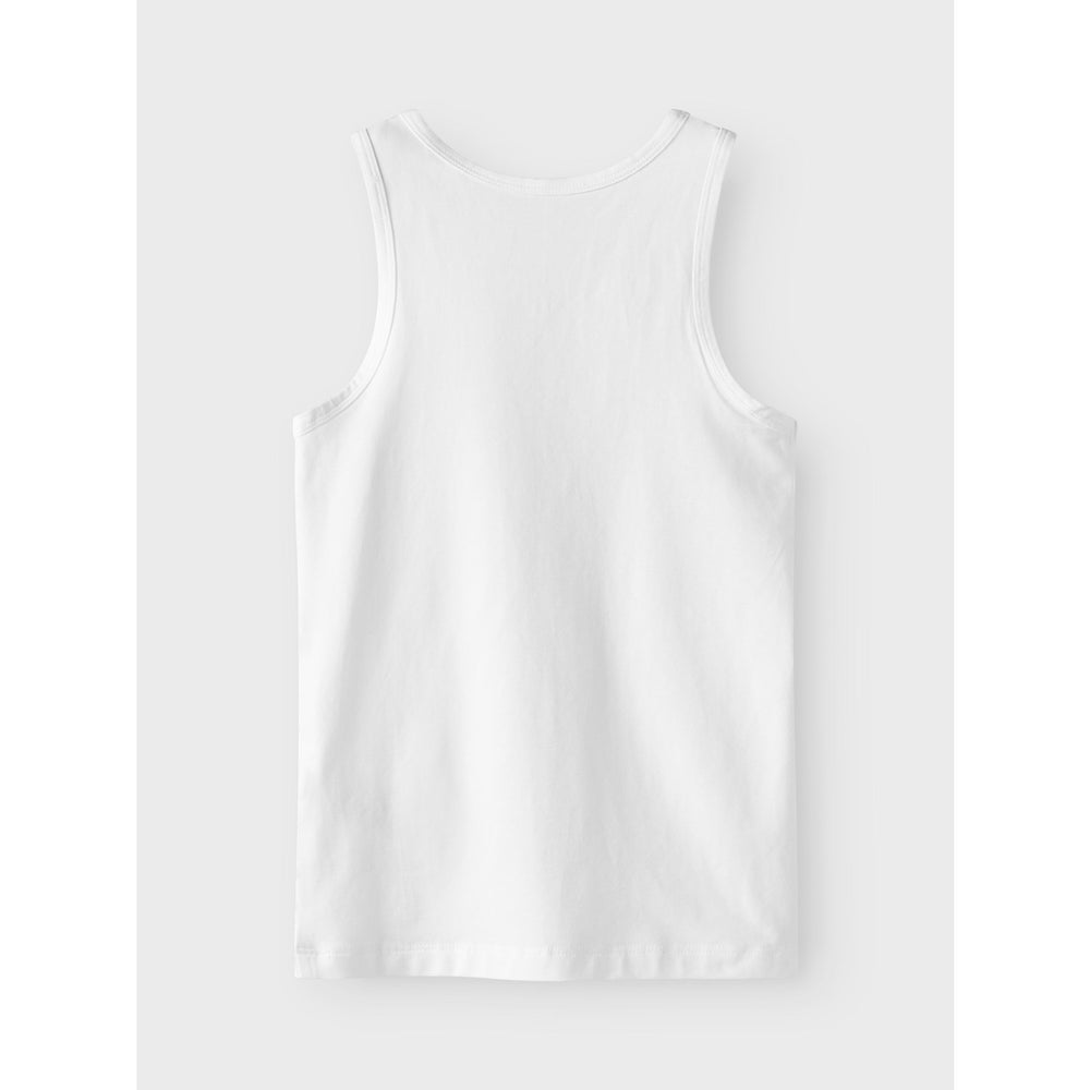 Køb Name It Black Tank Top 4-Pak Black White Solid Noos