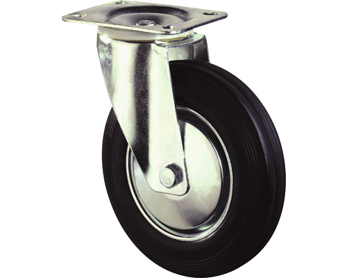 BS Rollen Zwenkwiel L400.B55.161 Rubber Ø 160 mm tot 135 kg met plaat 135x110 mm