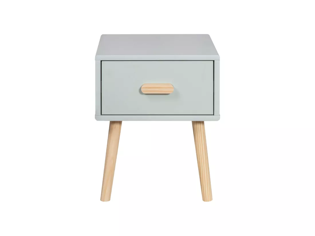 Table de chevet Mobili Rebecca Picea 44x35x35 MDF Pin Vert d'Eau Marron Scandinave Partiellement Assemblé