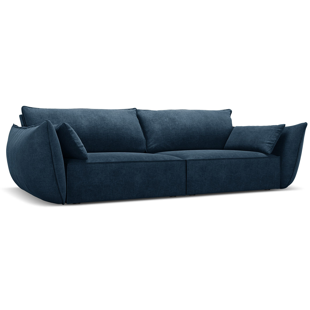 Mazzini Sofas Canapé Vanda 3 Places bleu roi - 208x100x85 cm