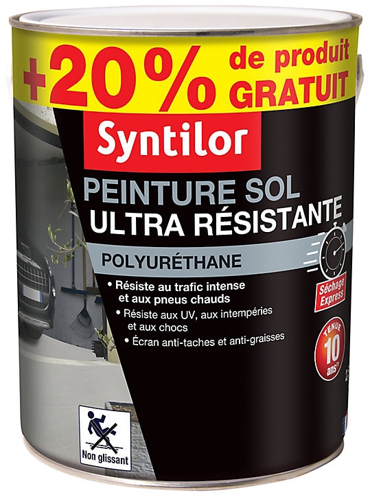 Peinture extérieure pour sol ultra résistante rivet satin Syntilor 2,5L + 20% gratuit
