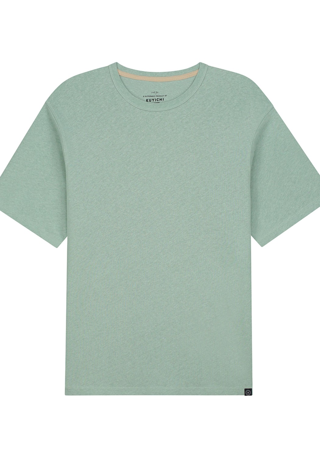 Kuyichi T-Shirt Liam Linen Tee Soft Petrol