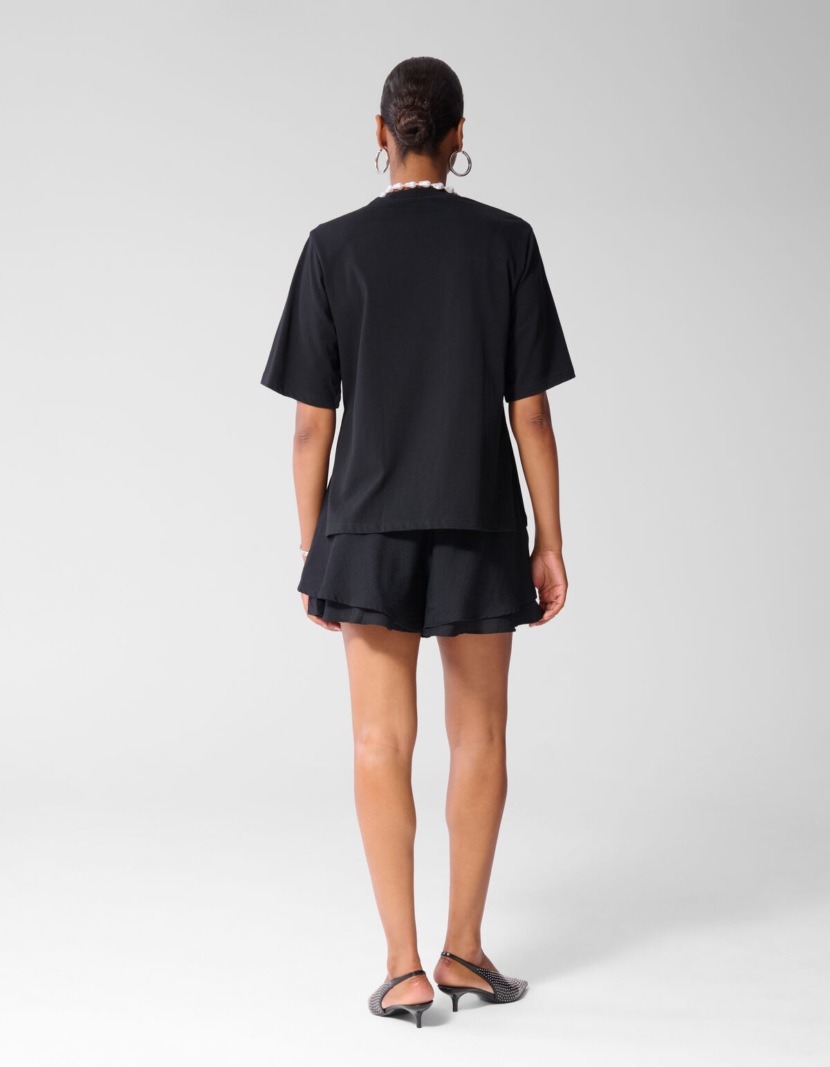 Ruffled Short Zwart