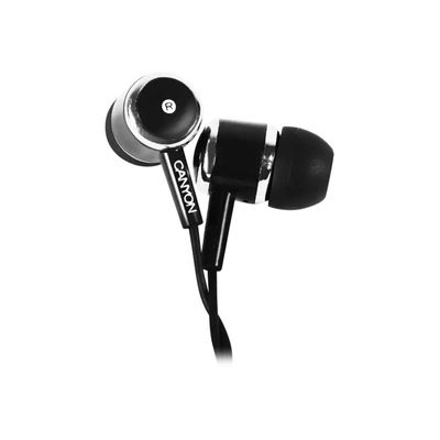 CANYON Kit main libre - Ecouteurs filaire avec micro - intra-auriculaire - noir