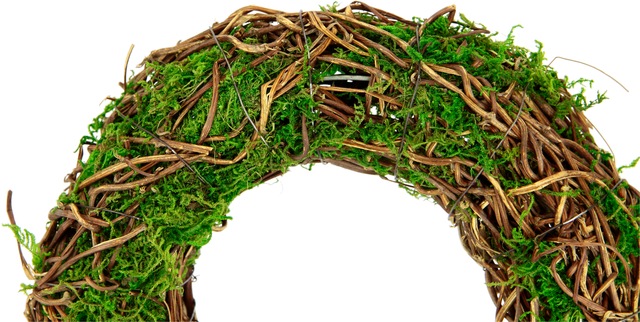 I.GE.A. Kunstkranz »Kranz aus Moos und Rattan Weidenkranz Blumenkranz Dekokranz« Landhaus Kränze Rohling Tischdeko