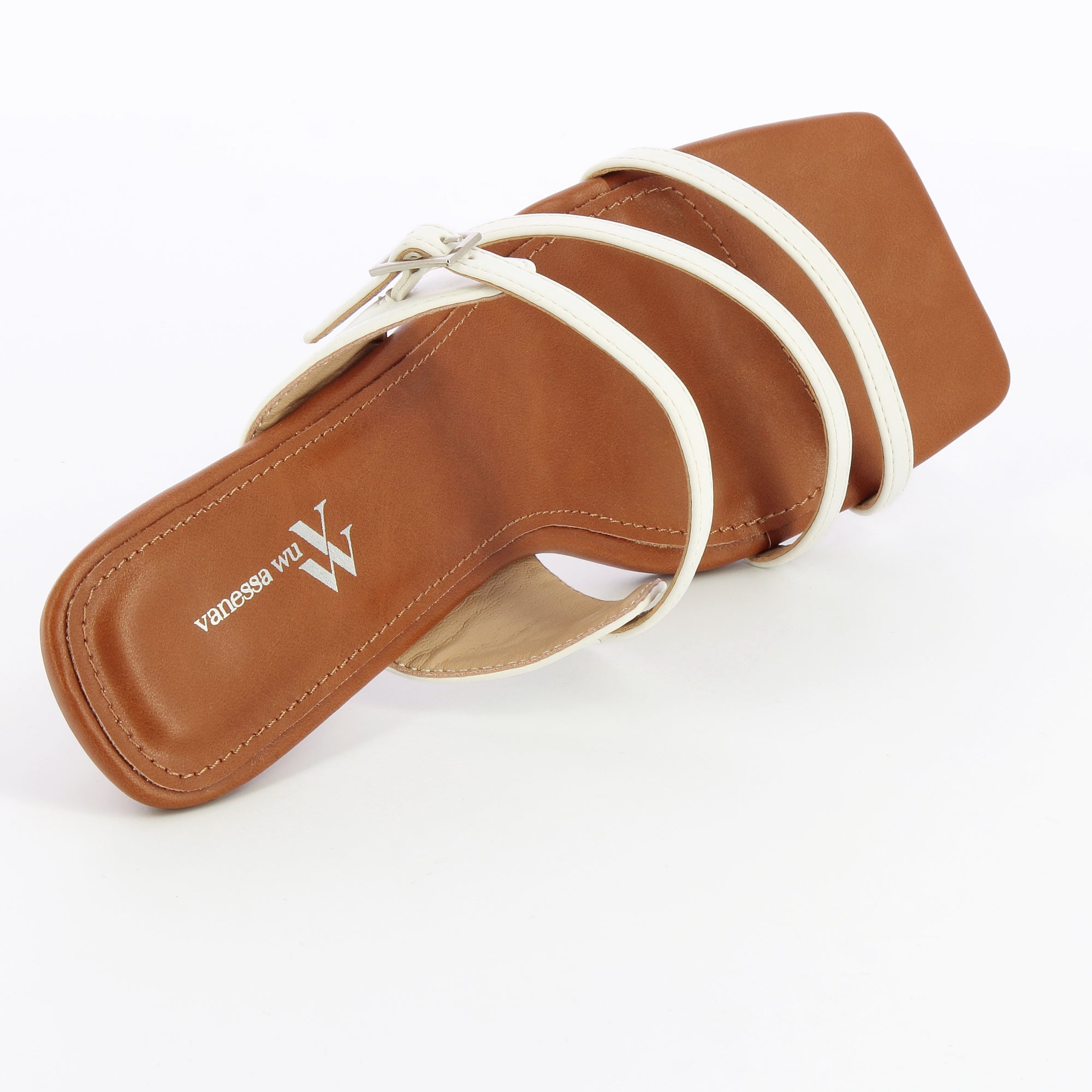 Sandales à talon, Compensées-Mules kitten heel Axelle blanches