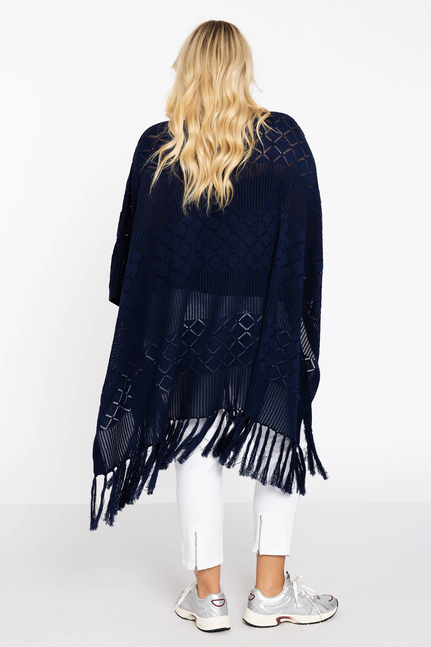 YOEK poncho donkerblauw