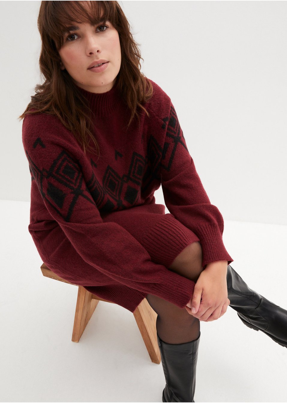 Robe en maille à motif norvégien