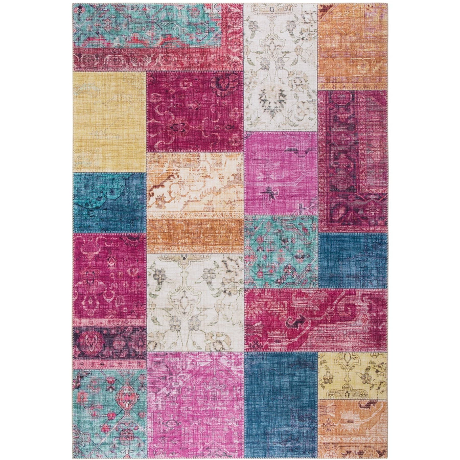 HOMCOM Teppich aus maschinell gewebten Kurzflor 170 cm lang bunt