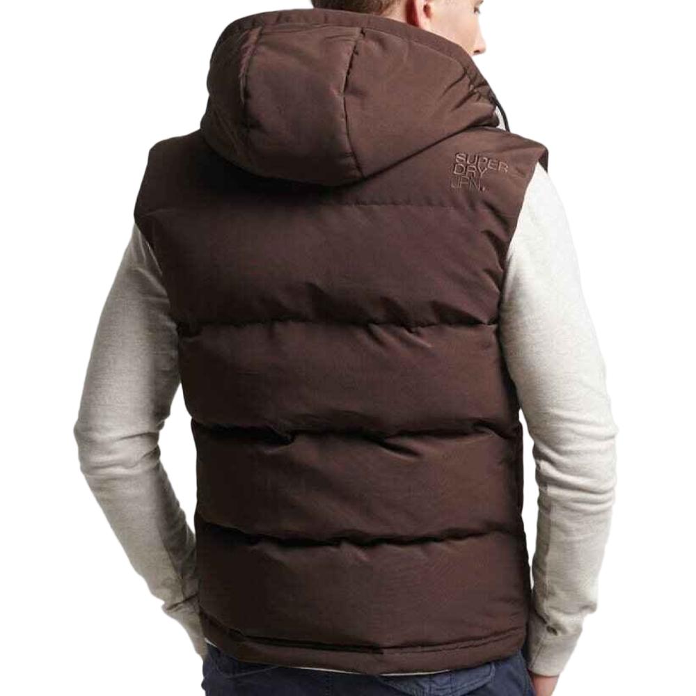 Superdry Doudoune sans Manche Marron Homme SUPERDRY Everest Hooded Puffer