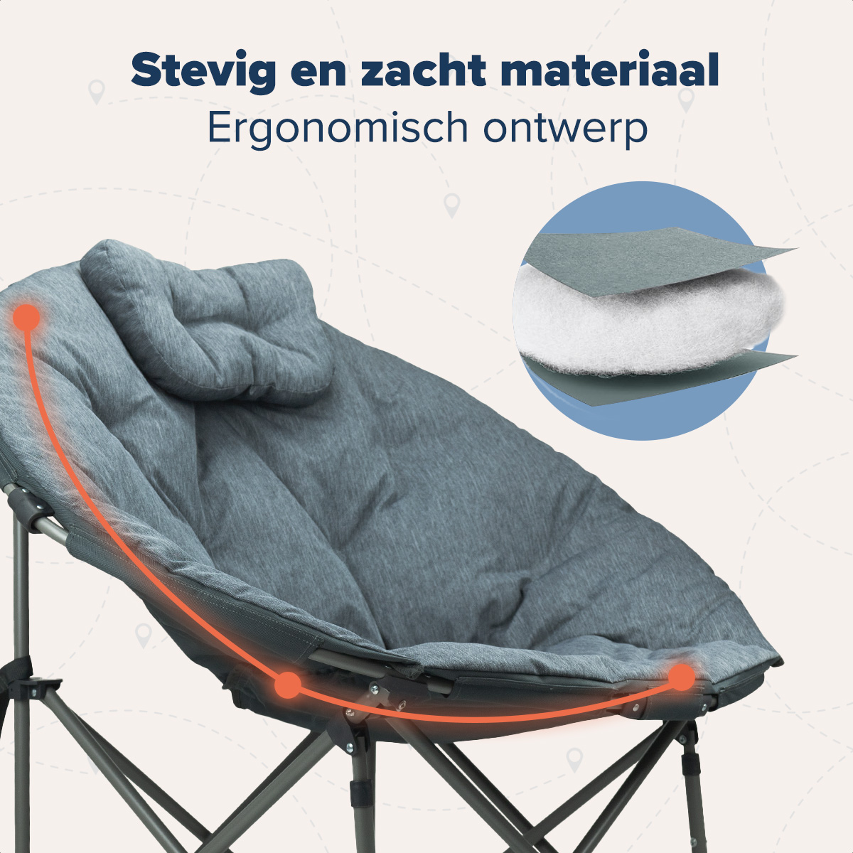 TRVLMORE XL vlinderstoel met draagtas - Grey